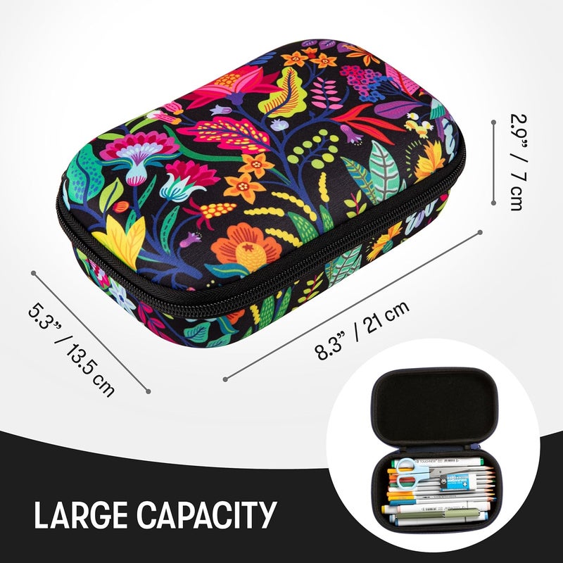 Zipit Flowers Pencil Case for Girls, Cute Pencil Box for School, Large Capacity Stationery Organizer Box - Image 2